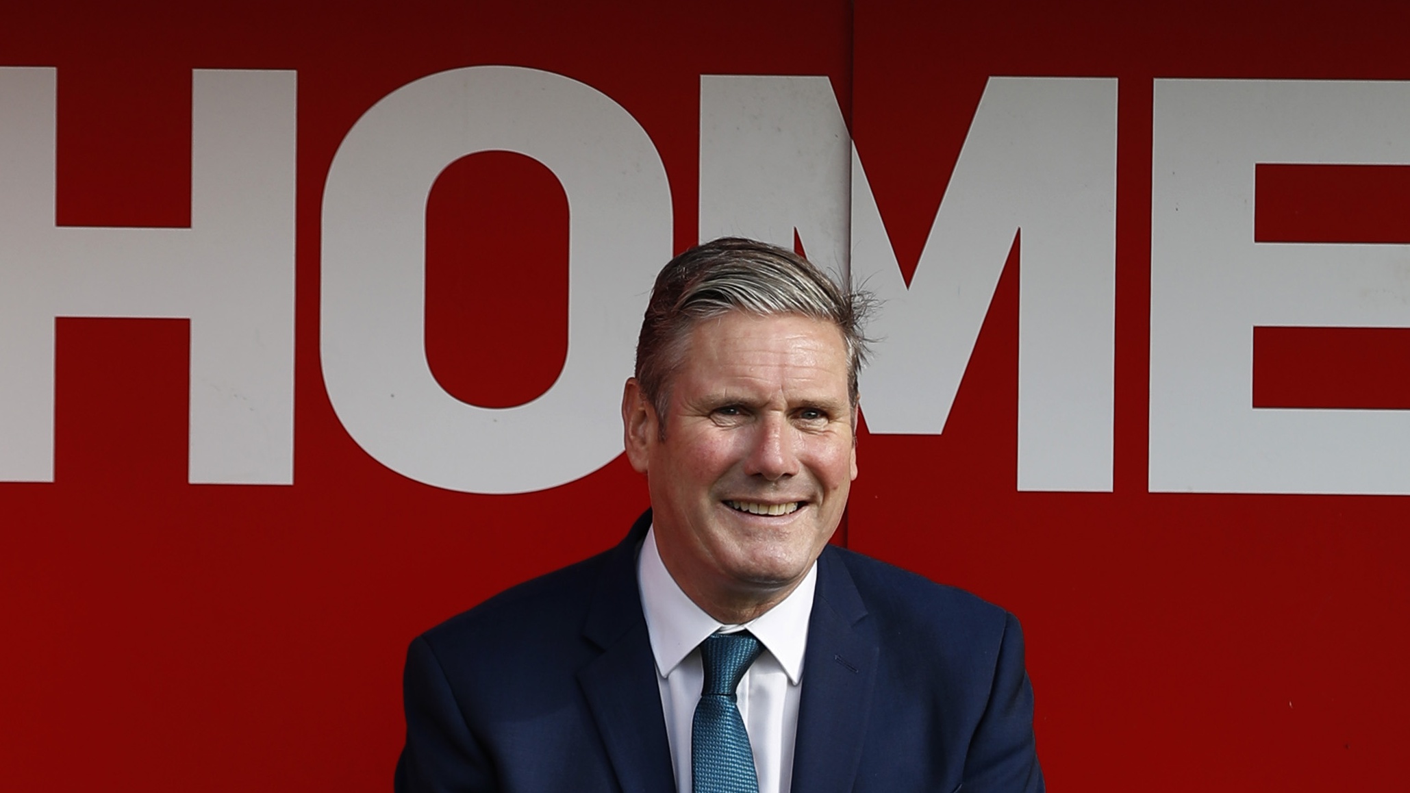 Keir Starmer during a visit to Walsall football club
