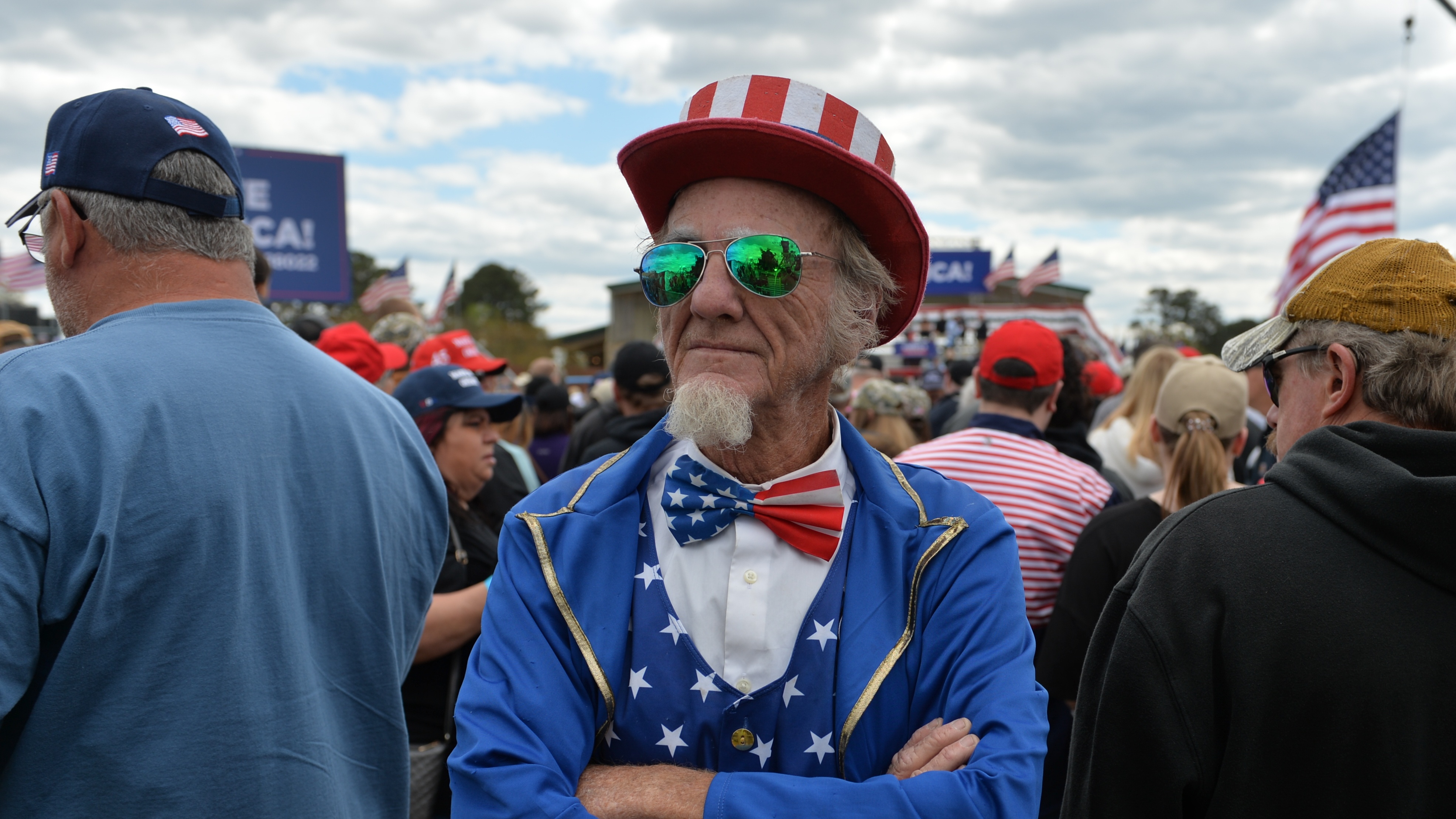 A supporter of Donald Trump at a recent rally in North Carolina 