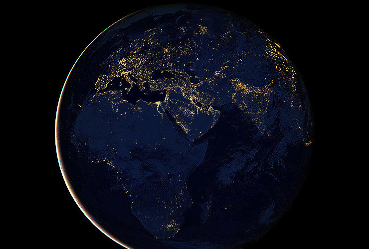 Black marble: Nasa images of earth at night