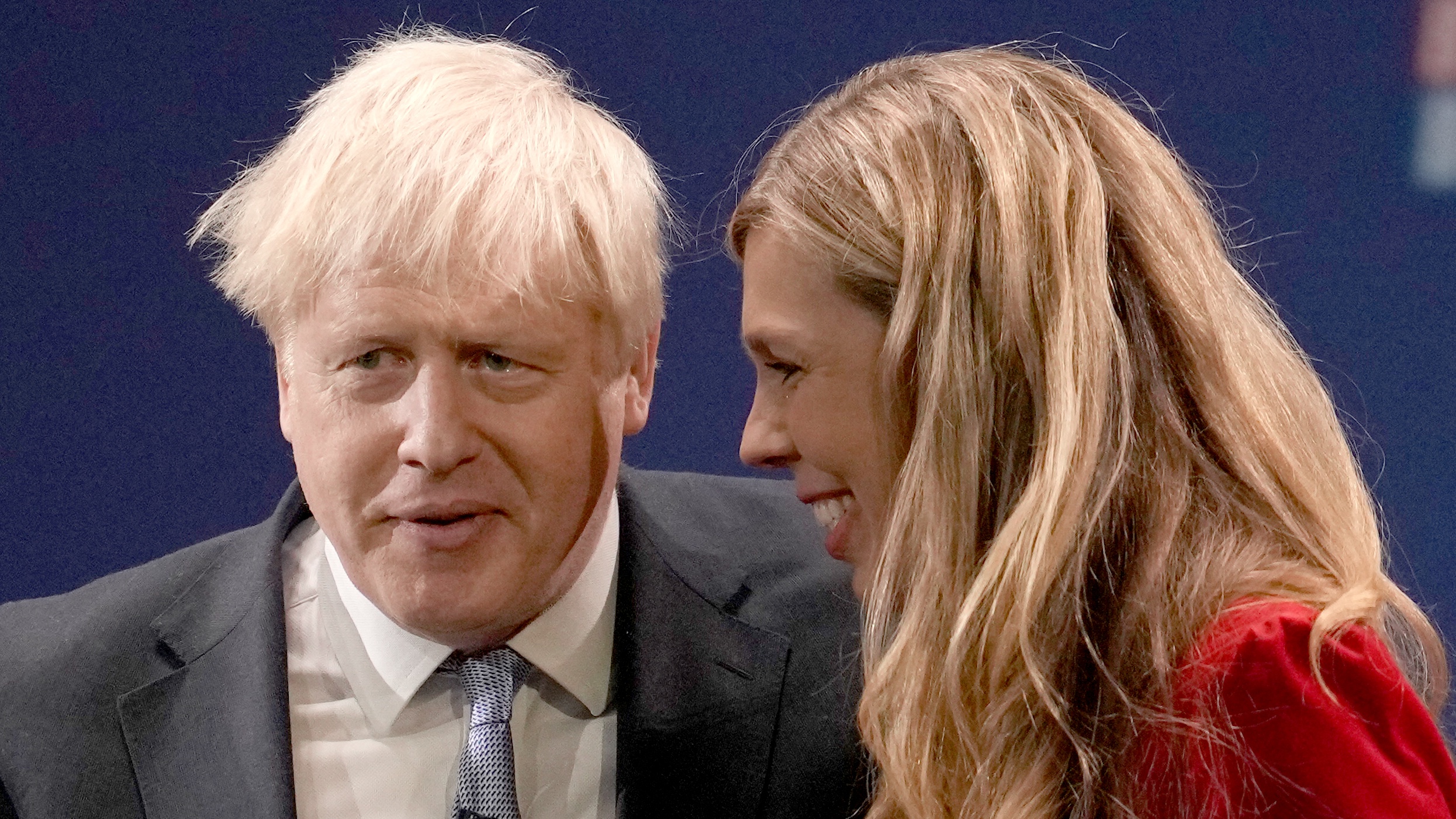 Boris Johnson with his wife Carrie at the 2021 Conservative Party conference
