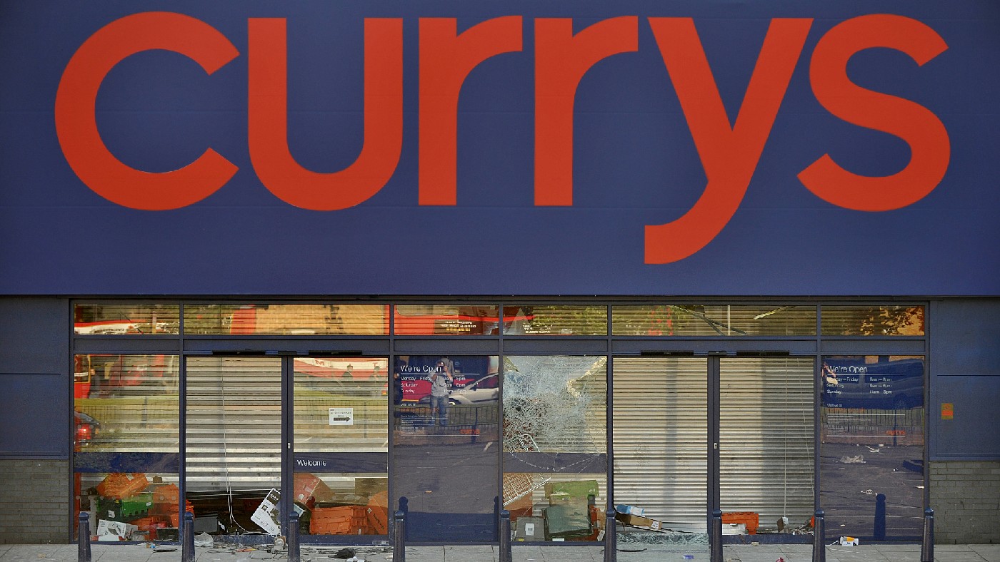 A damaged Currys store