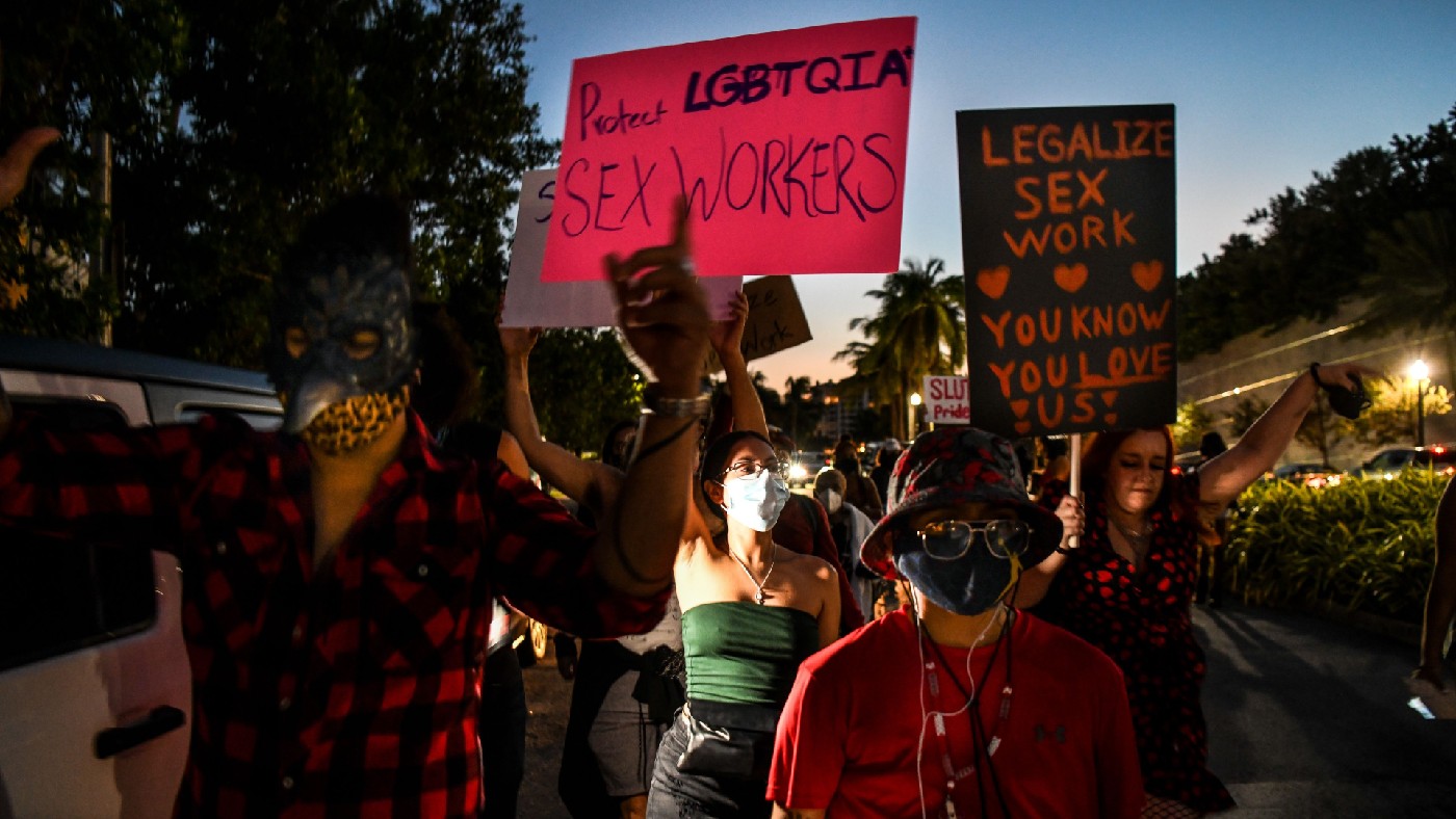 Activists and sex workers participate in a ‘Slut Walk’