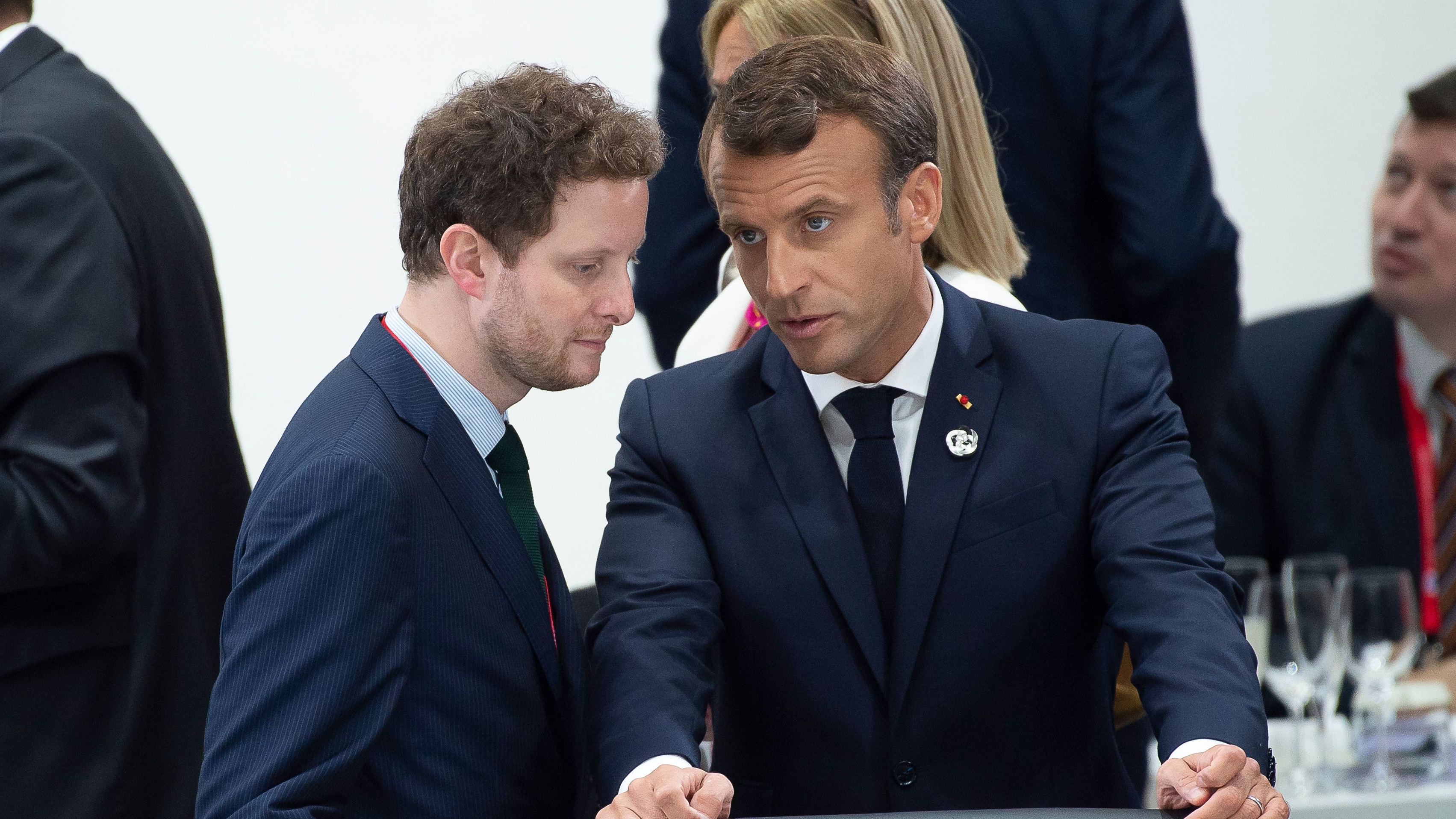 French Minister for Europe Clement Beaune with Emmanuel Macron