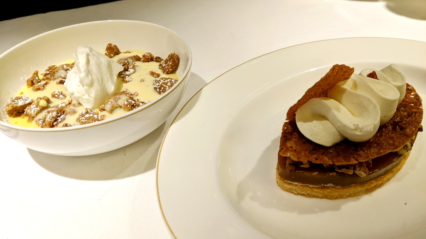 Praline bread pudding and southern pecan pie at Louie London