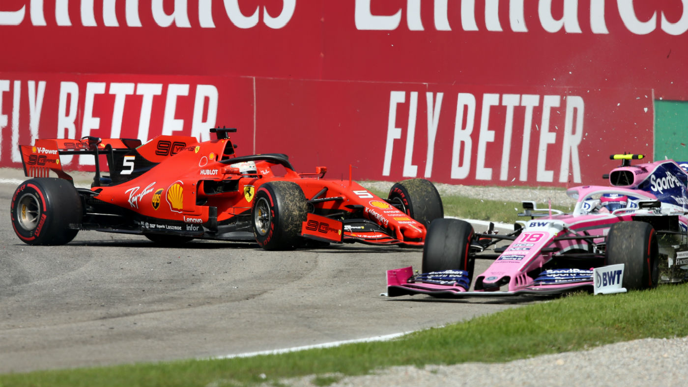 Ferrari’s Sebastian Vettel collided with Racing Point’s Lance Stroll at the F1 Italian Grand Prix