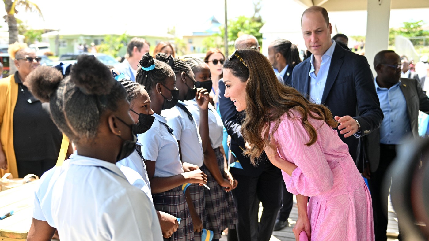 William and Kate meet some children