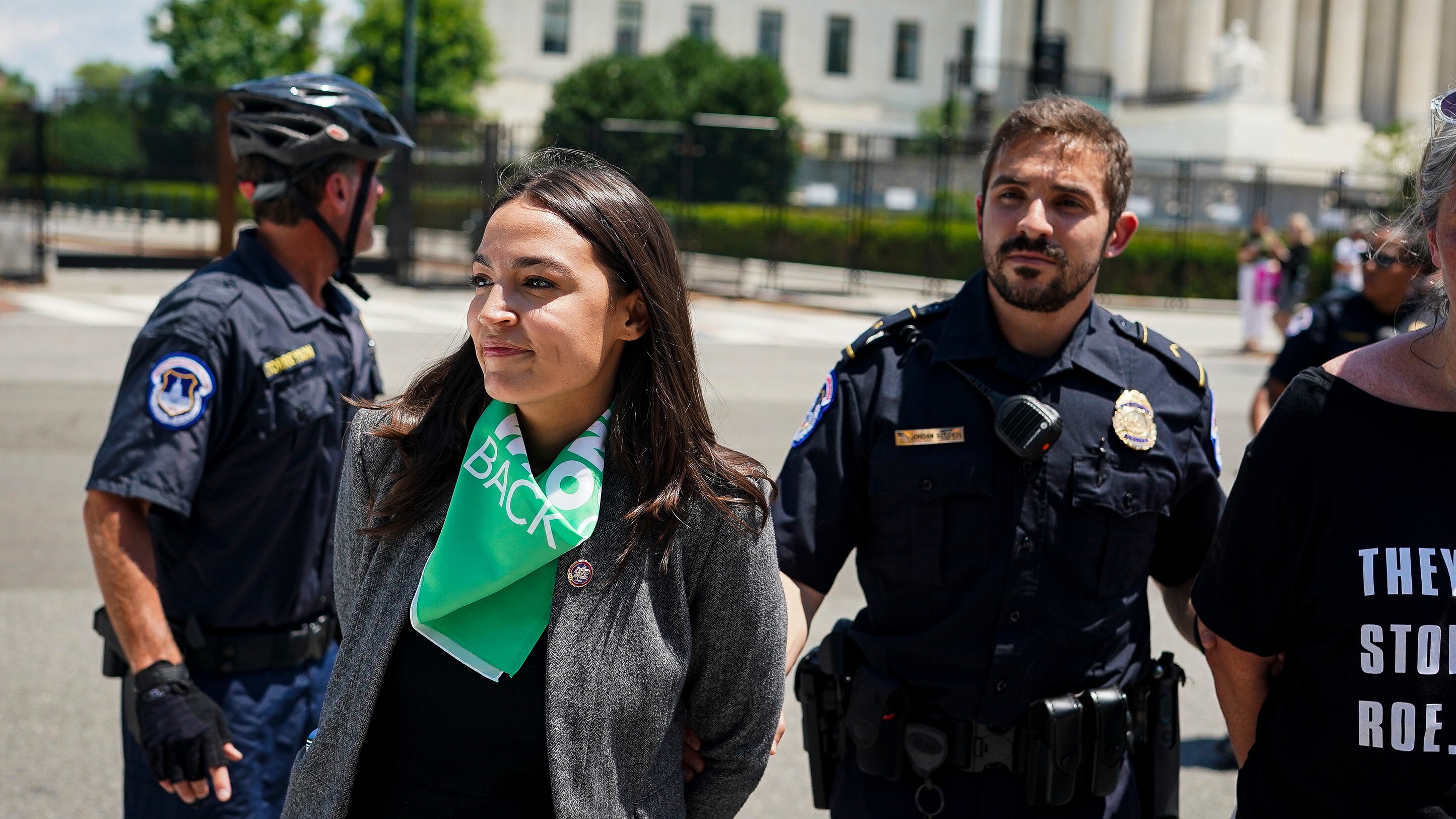 Congresswoman Ocasio-Cortez is arrested outside the US Supreme Court during an abortion rights protest