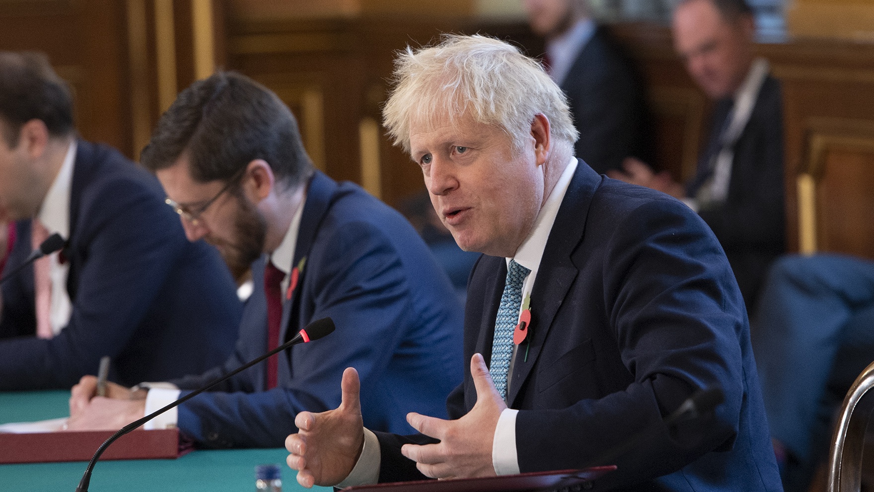 Boris Johnson chairs the weekly cabinet meeting at the Foreign, Commonwealth and Development Office.