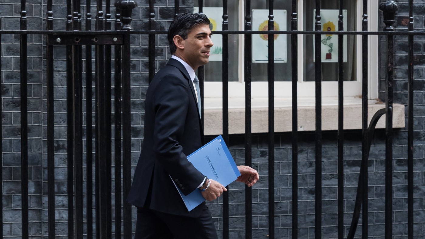 Chancellor of the Exchequer Rishi Sunak leaves 11 Downing Street to deliver the Spring Statement in the House of Commons 