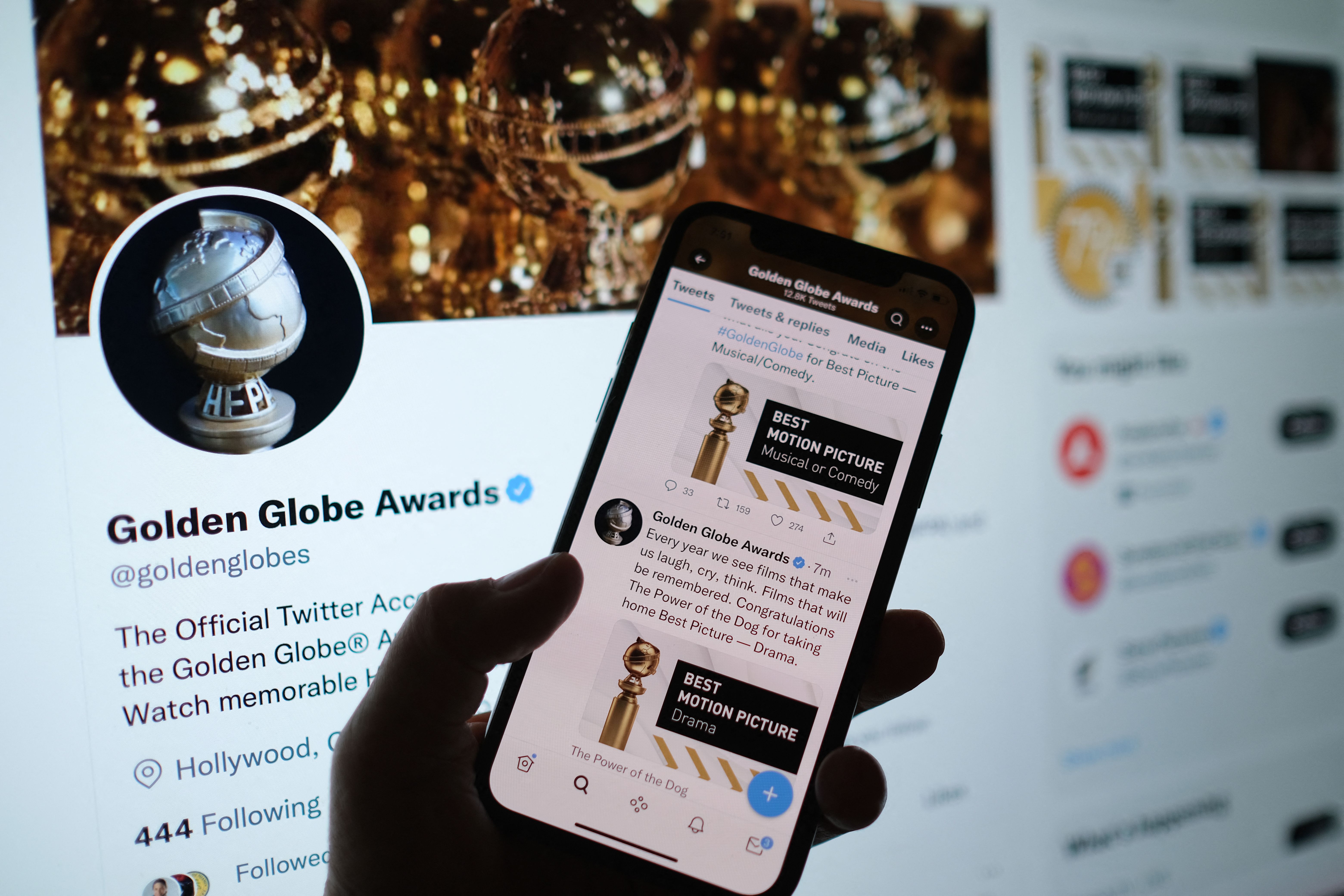 Twitter page of Golden Globe awards