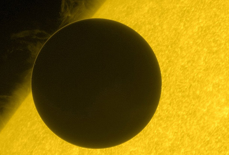 Venus passes in front of the sun