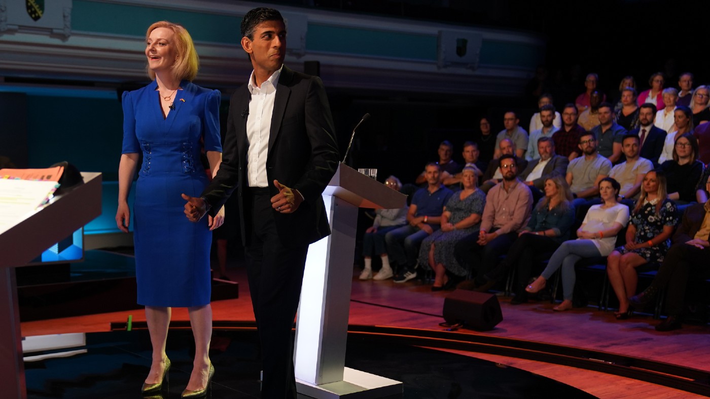 Rishi Sunak and Liz Truss during the BBC debate