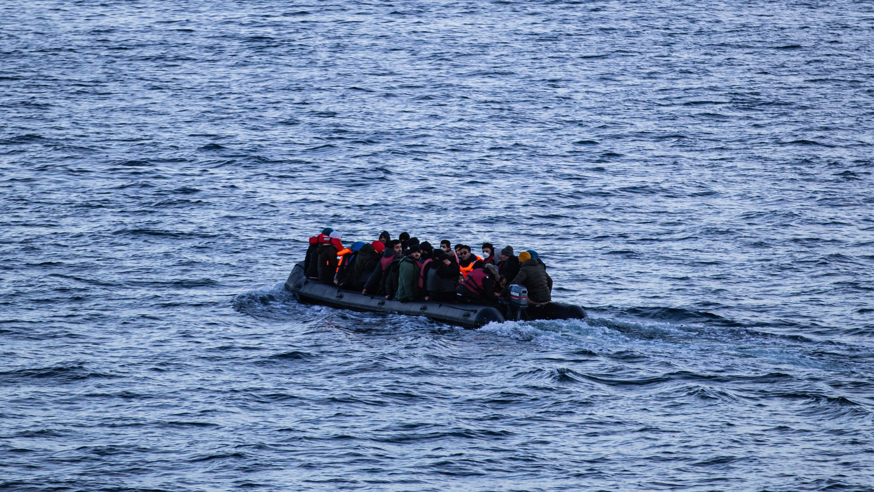 A group of migrants attempting to cross the Channel