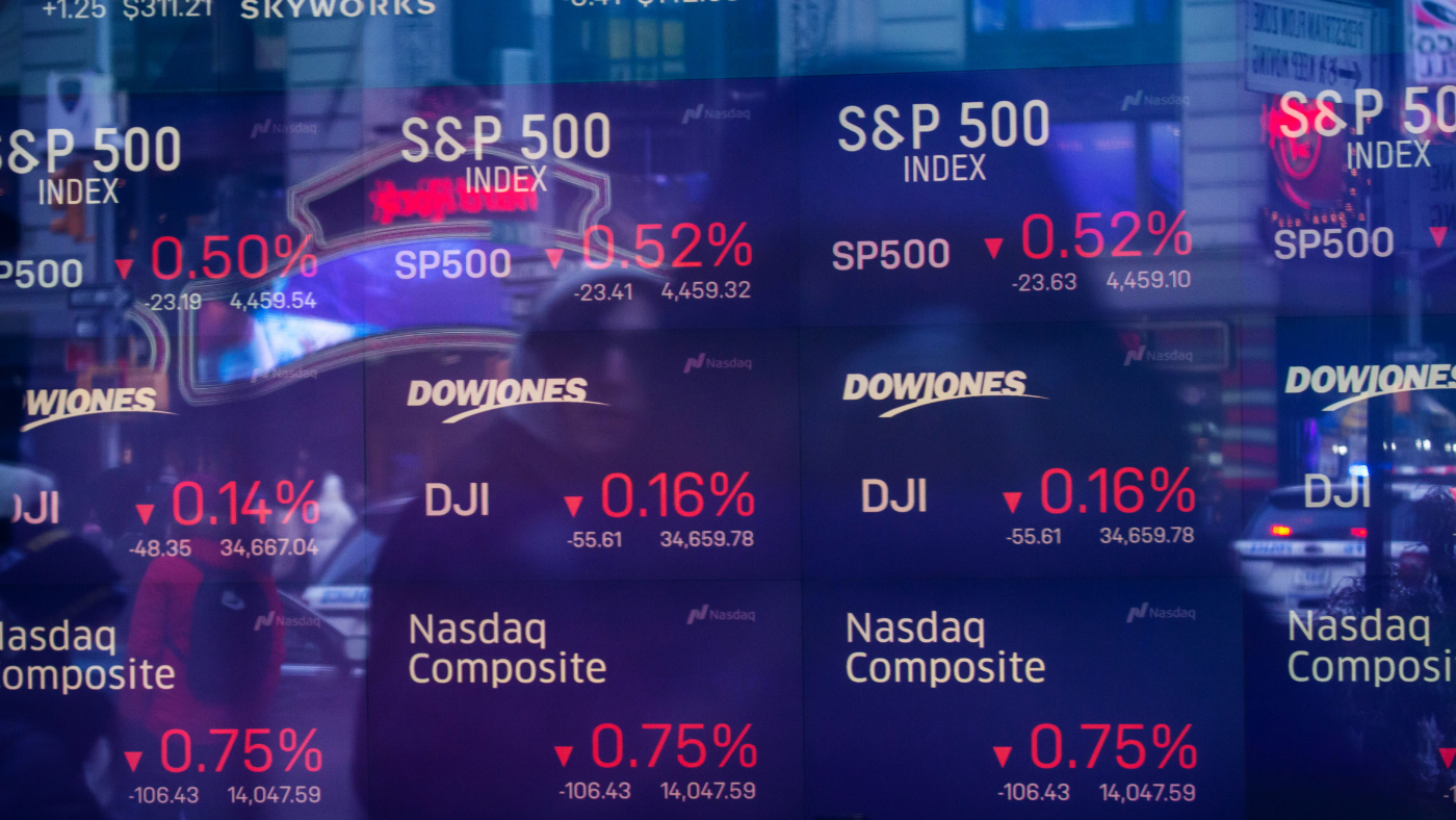 Monitor displays stock market information