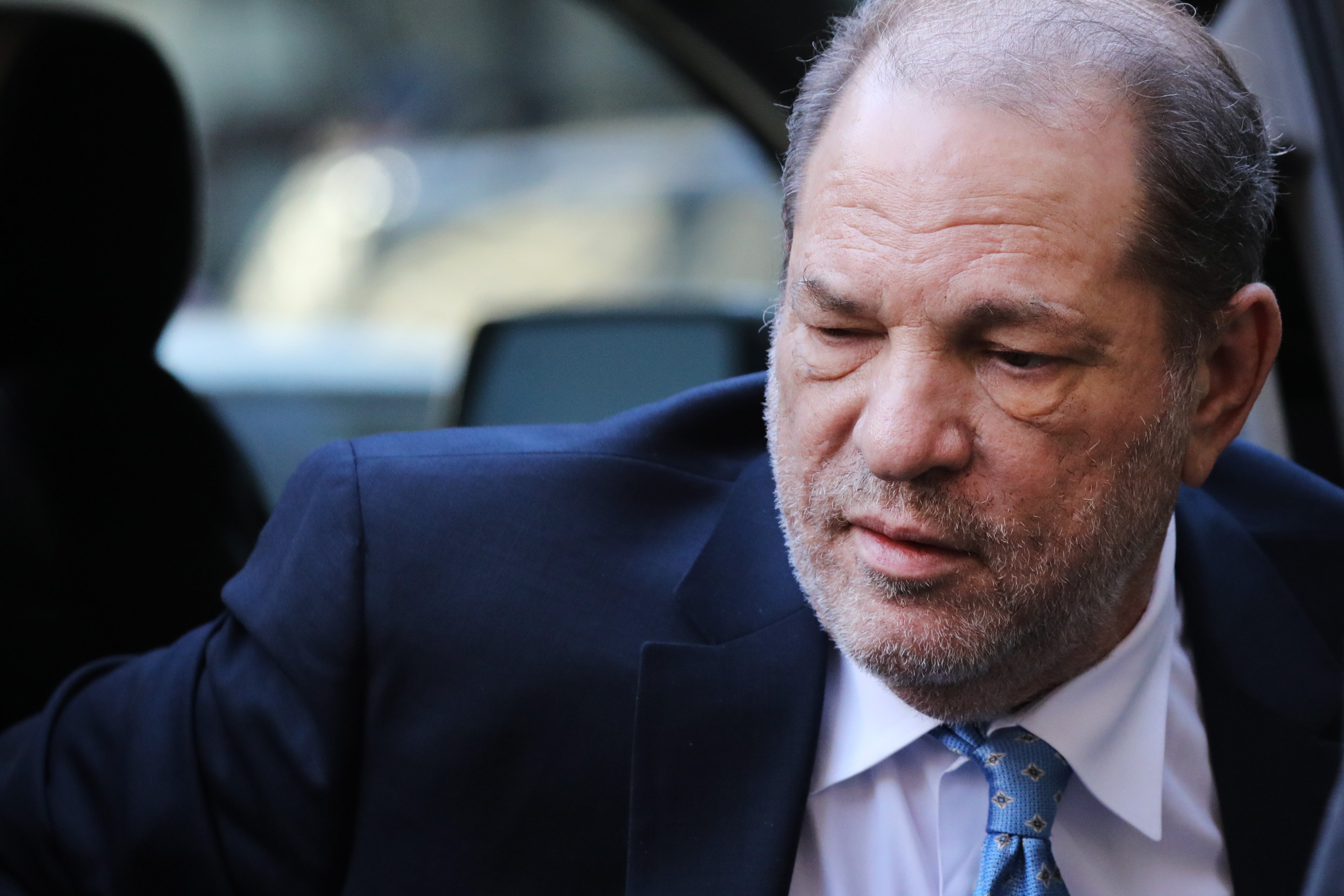 NEW YORK, NEW YORK - FEBRUARY 24: Harvey Weinstein enters a Manhattan court house as a jury continues with deliberations in his trial on February 24, 2020 in New York City. On Friday the judg