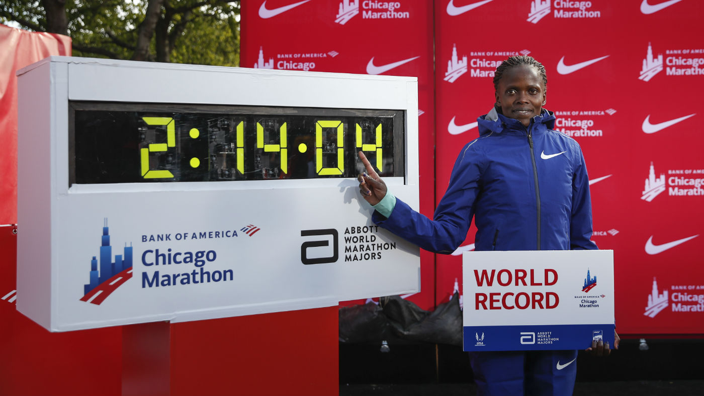 Kenya’s Brigid Kosgei broke the women’s world record at the 2019 Chicago Marathon