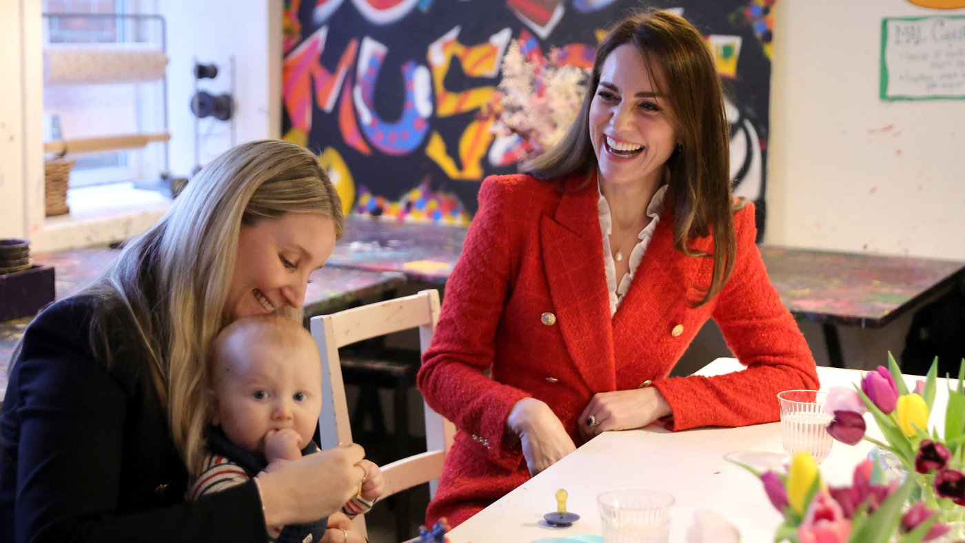 Kate Middleton chats with parents in Copenhagen