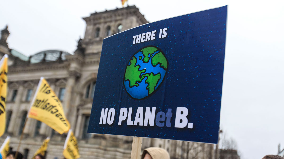Climate change protestors in Berlin