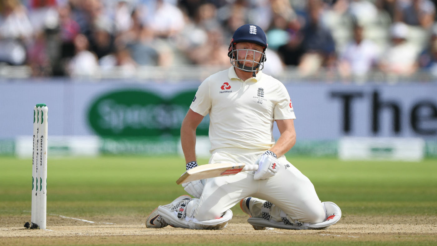 England batsman Jonny Bairstow reacts after being dismissed in the second innings 