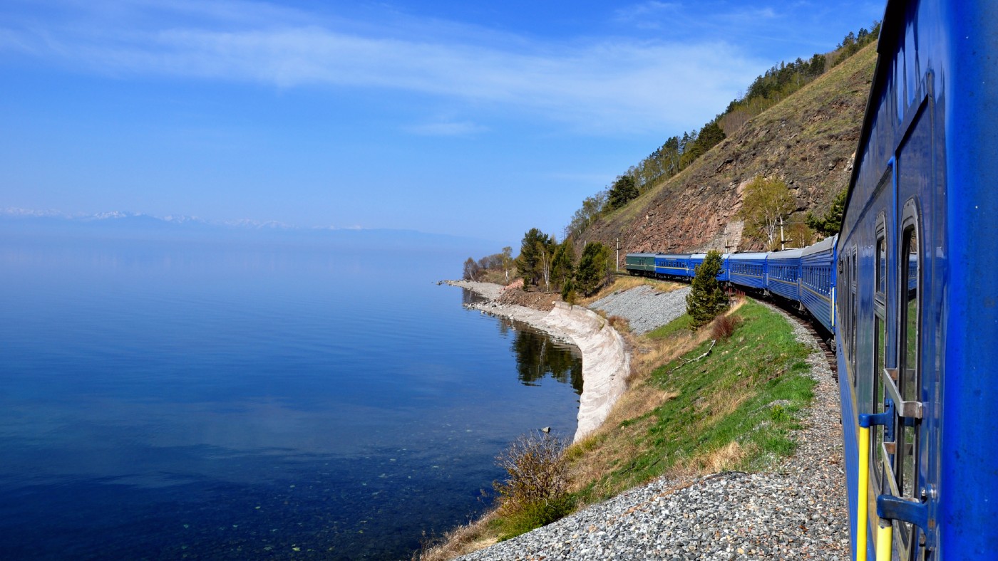 The Golden Eagle train at Lake Baikal in Russia  