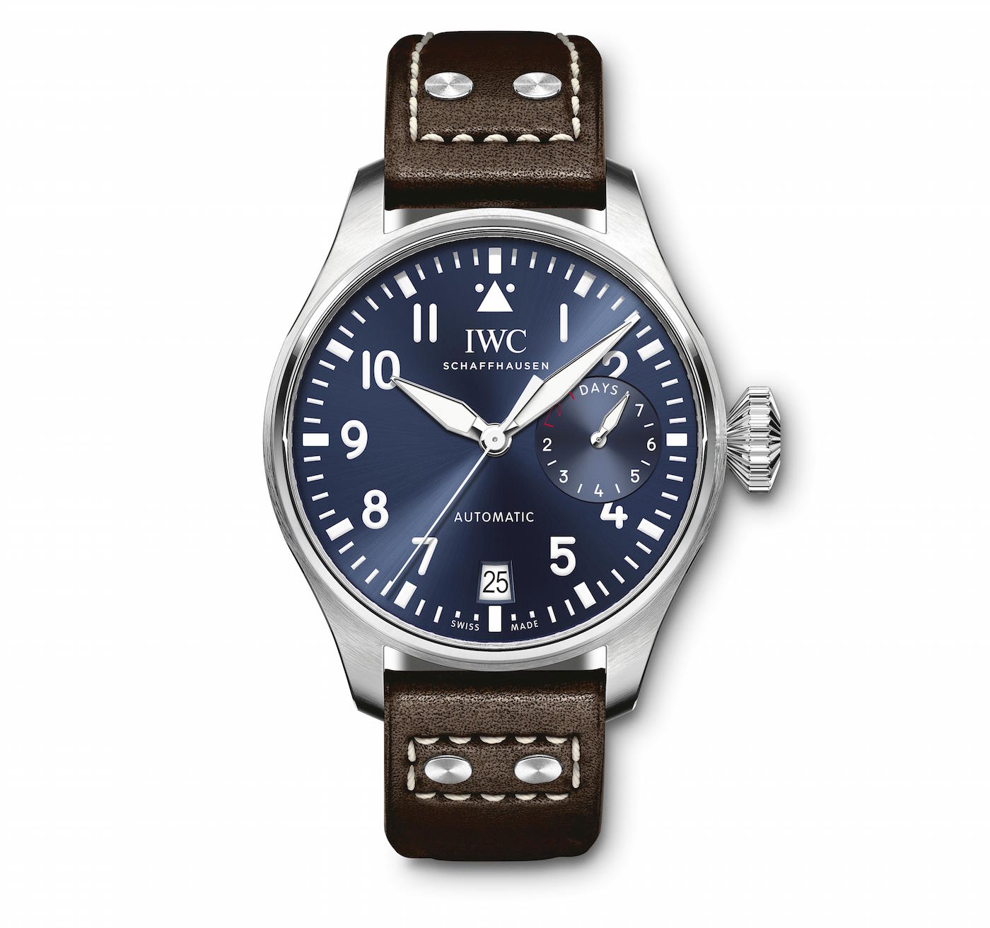 IW501002 Big Pilot&#039;s Watch Edition &quot;Le Petit Prince&quot; in stainless steel with Brown calfskin strap Front Mechanical movement · Pellaton automatic winding · IWC-manufactured 52110 calibre (5200