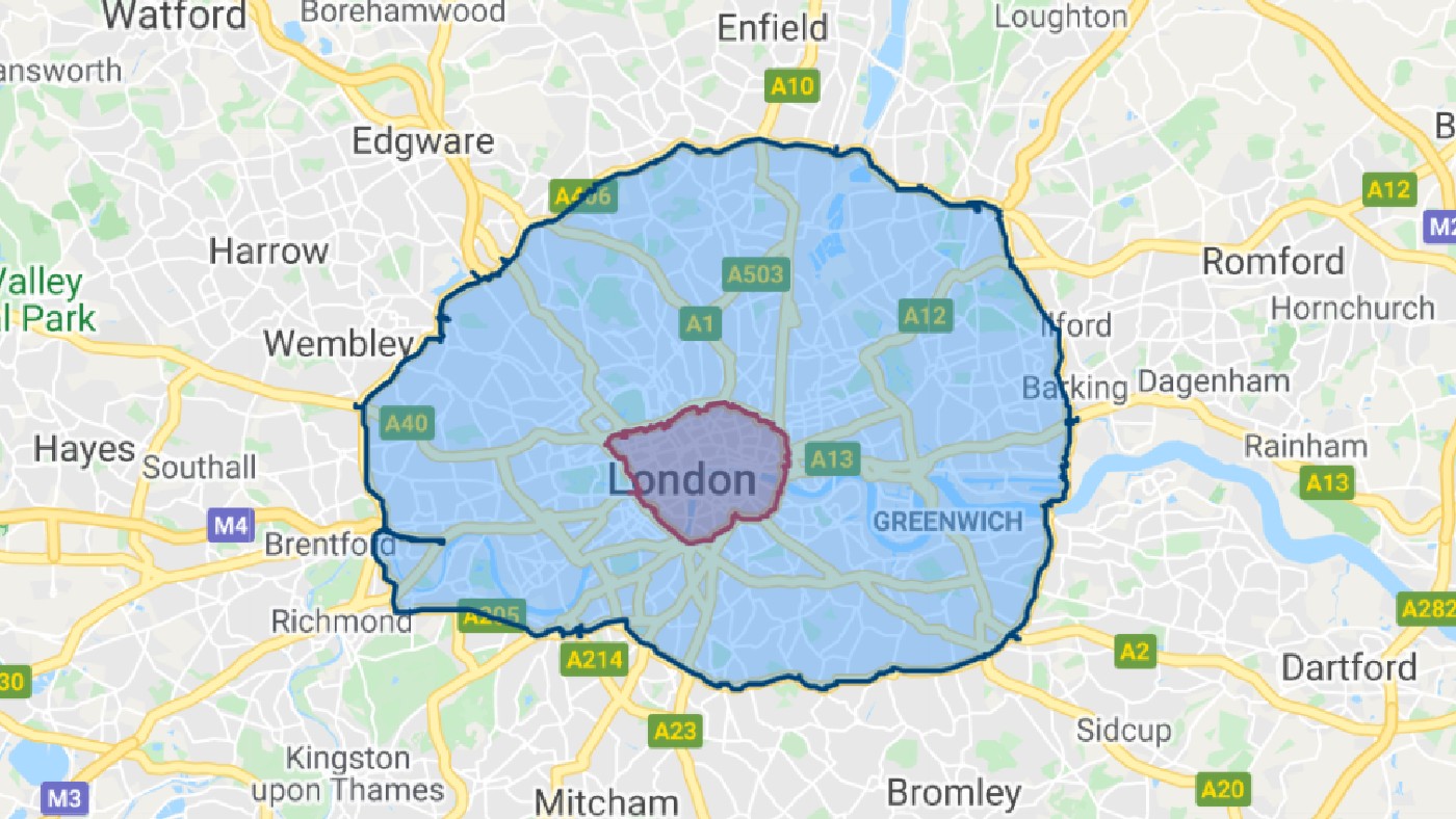 The extended ULEZ zone