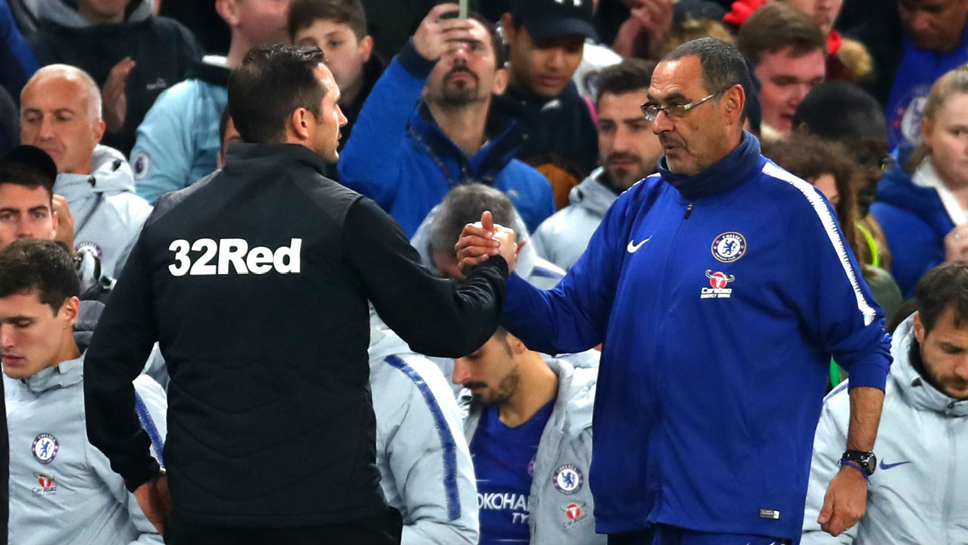 Frank Lampard’s Derby County lost 3-2 against Maurizio Sarri’s Chelsea in the Carabao Cup in October