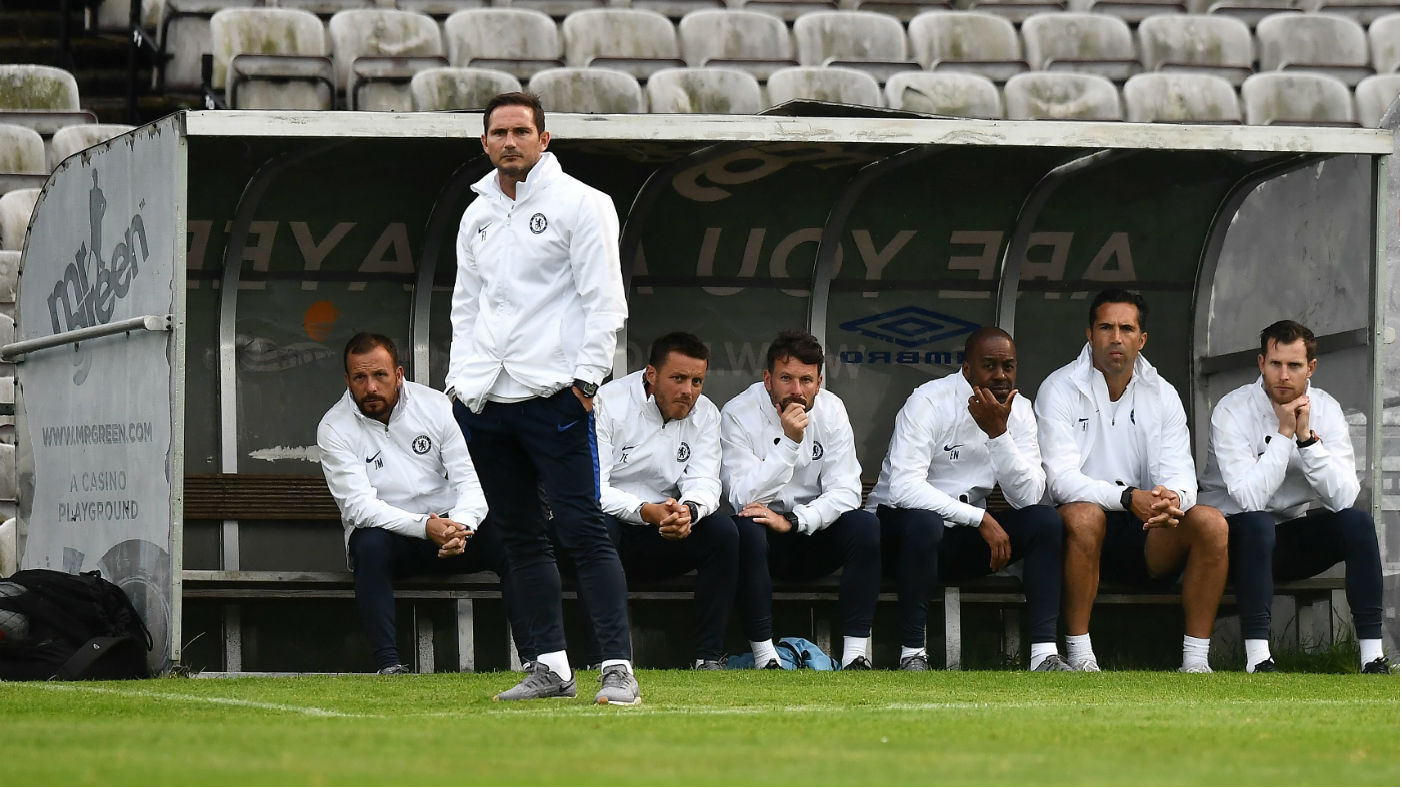 Chelsea manager Frank Lampard watches his side in action against Bohemians in Dublin 