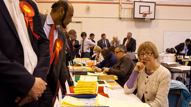 Council staff count votes from local elections