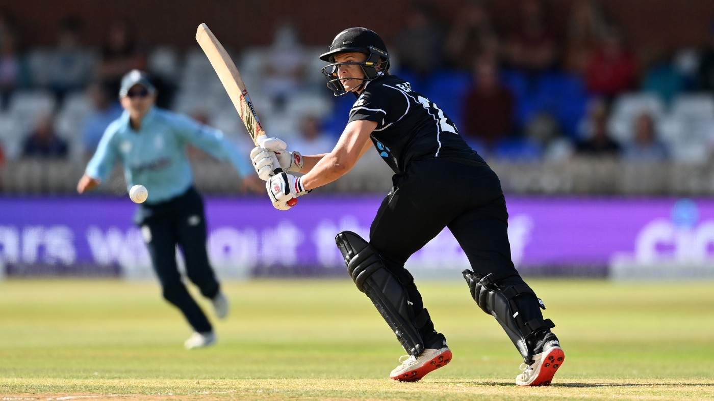 New Zealand’s Suzie Bates in action against England  