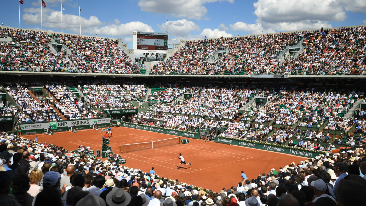The French Open tennis grand slam is played at Roland Garros in Paris