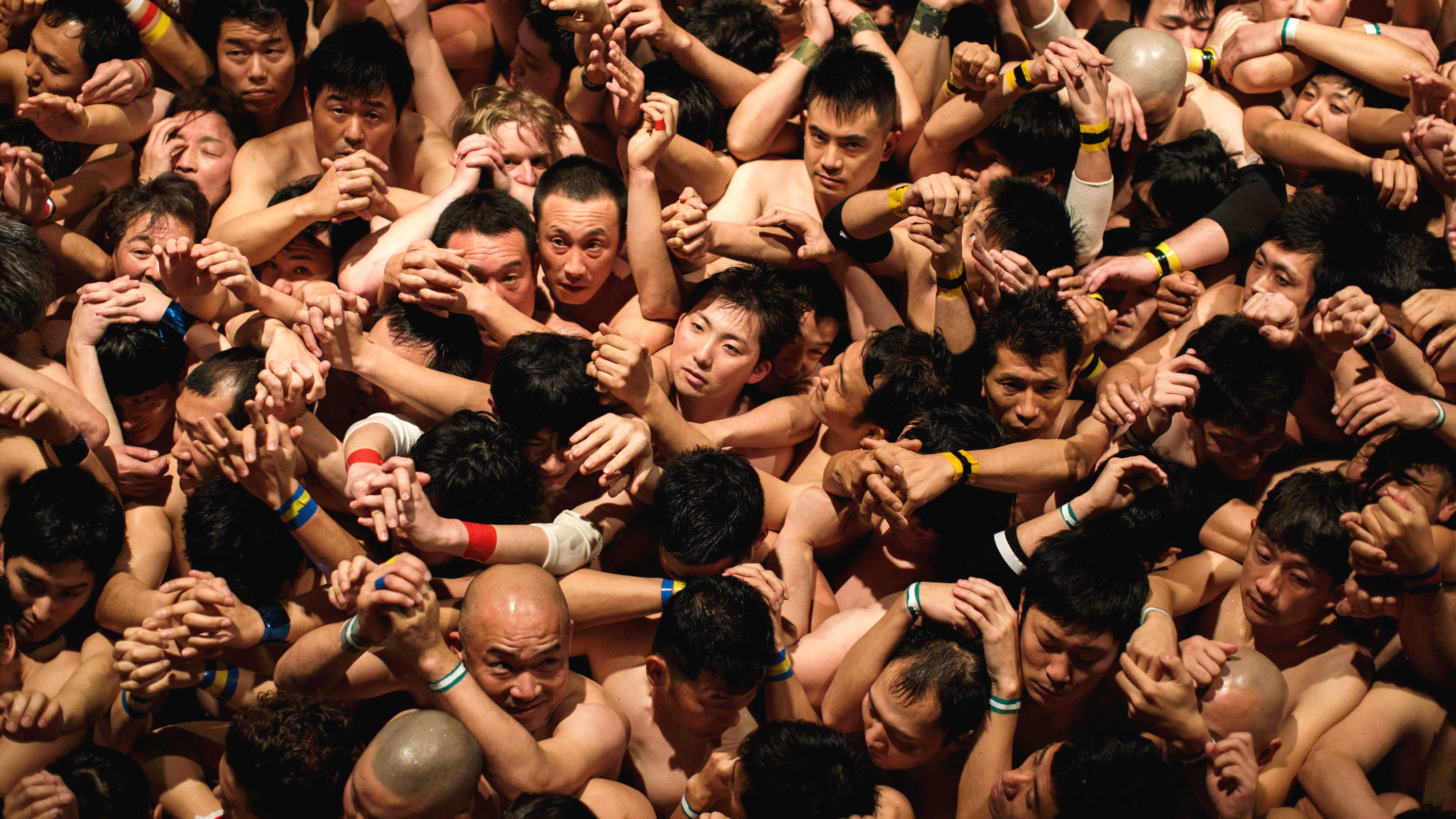 Worshippers bare all at Saidaiji Temple in Japan to fight for lucky charms during the Hadaka Matsuri festival