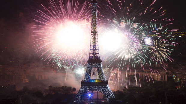 The Eiffel Tower on Bastille Day last year 