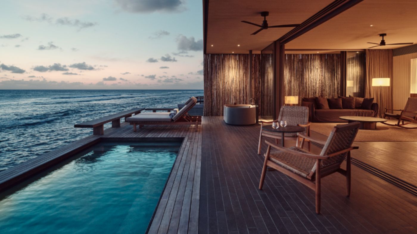 There are 90 beach and water pool villas and 20 studios at Patina Maldives 
