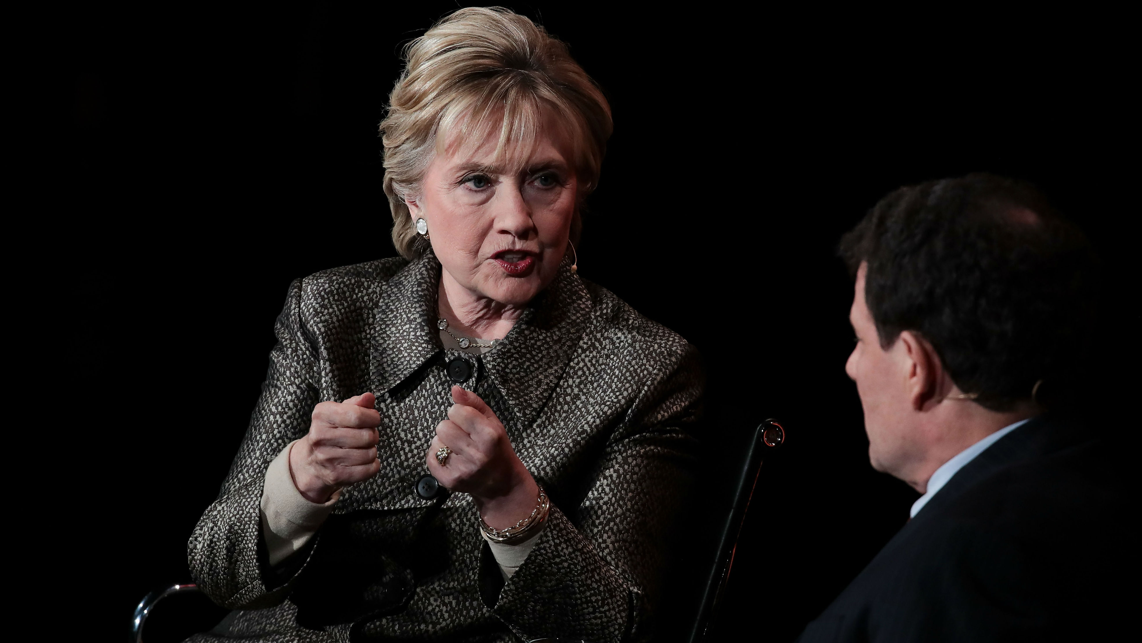 Hillary Clinton and Nicholas Kristof in New York