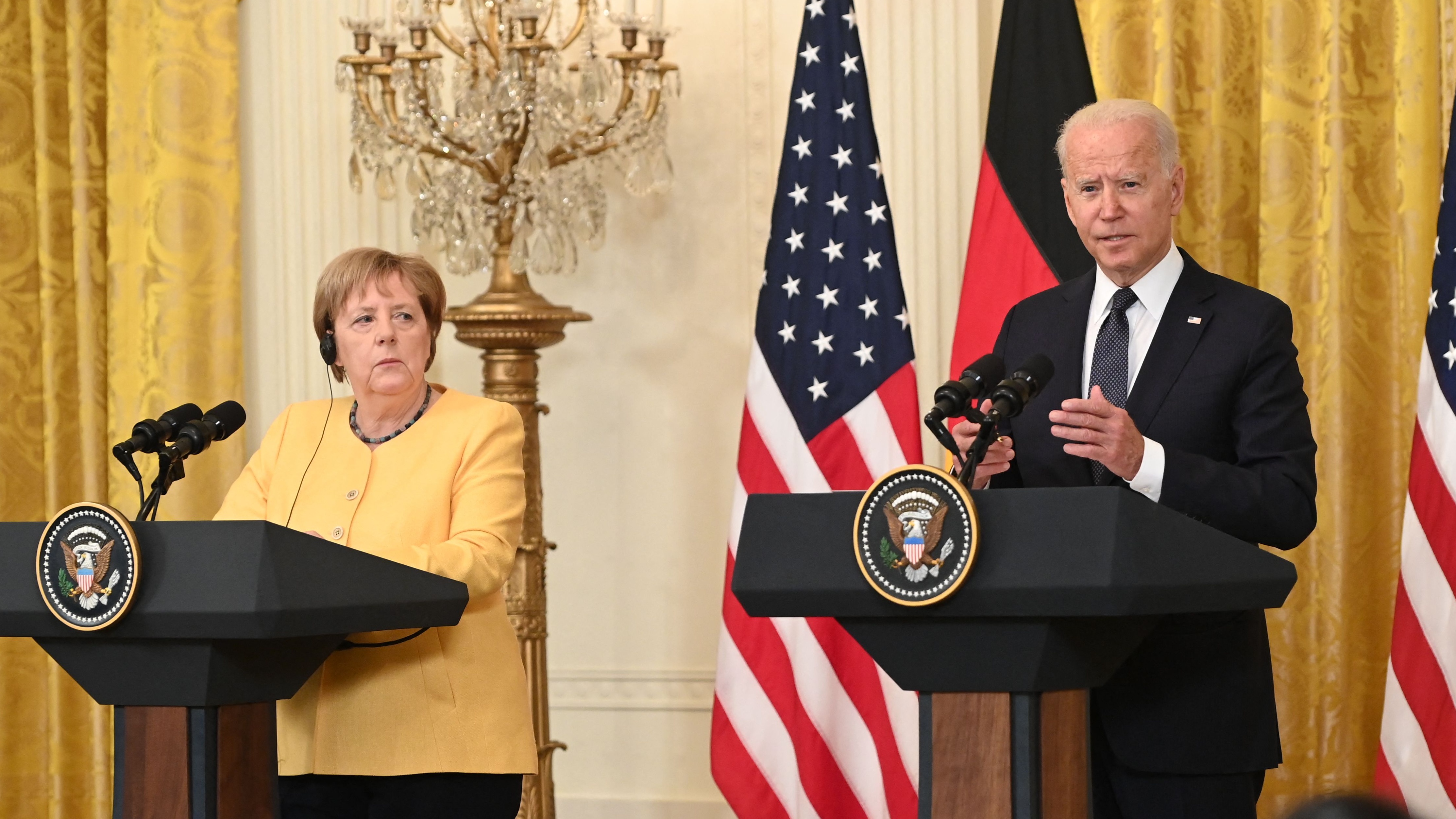 Angela Merkel and Joe Biden at the White House