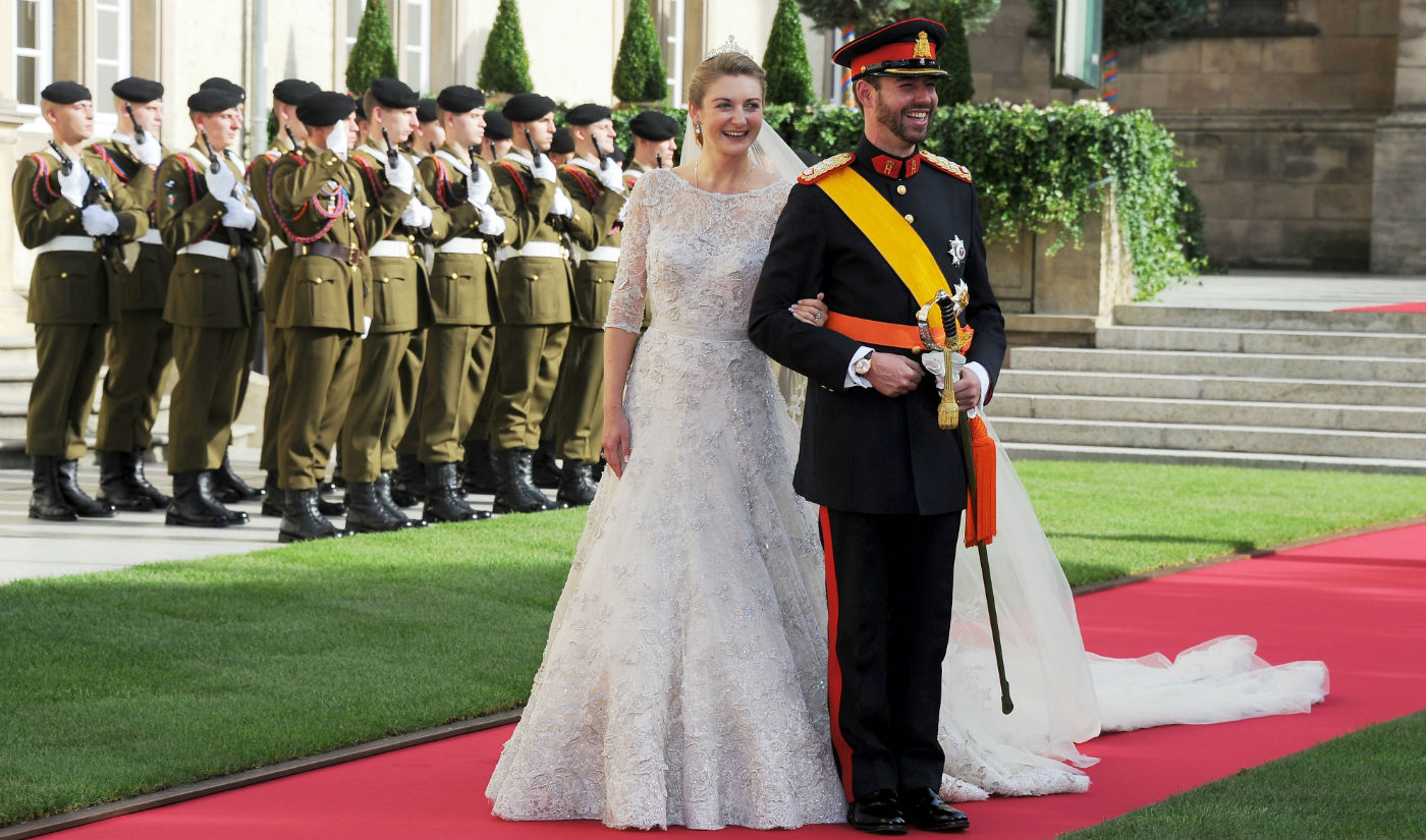 Prince Guillaume of Luxembourg and his Belgian-born bride Princess Stephanie