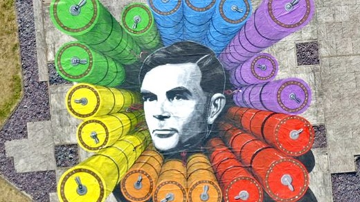 Alan Turing mural at GCHQ headquarters