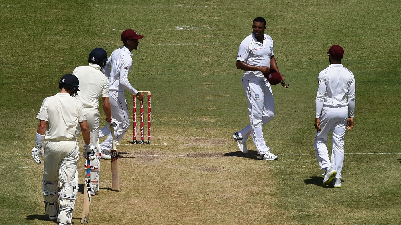 West Indies bowler Shannon Gabriel exchanged words with England captain Joe Root