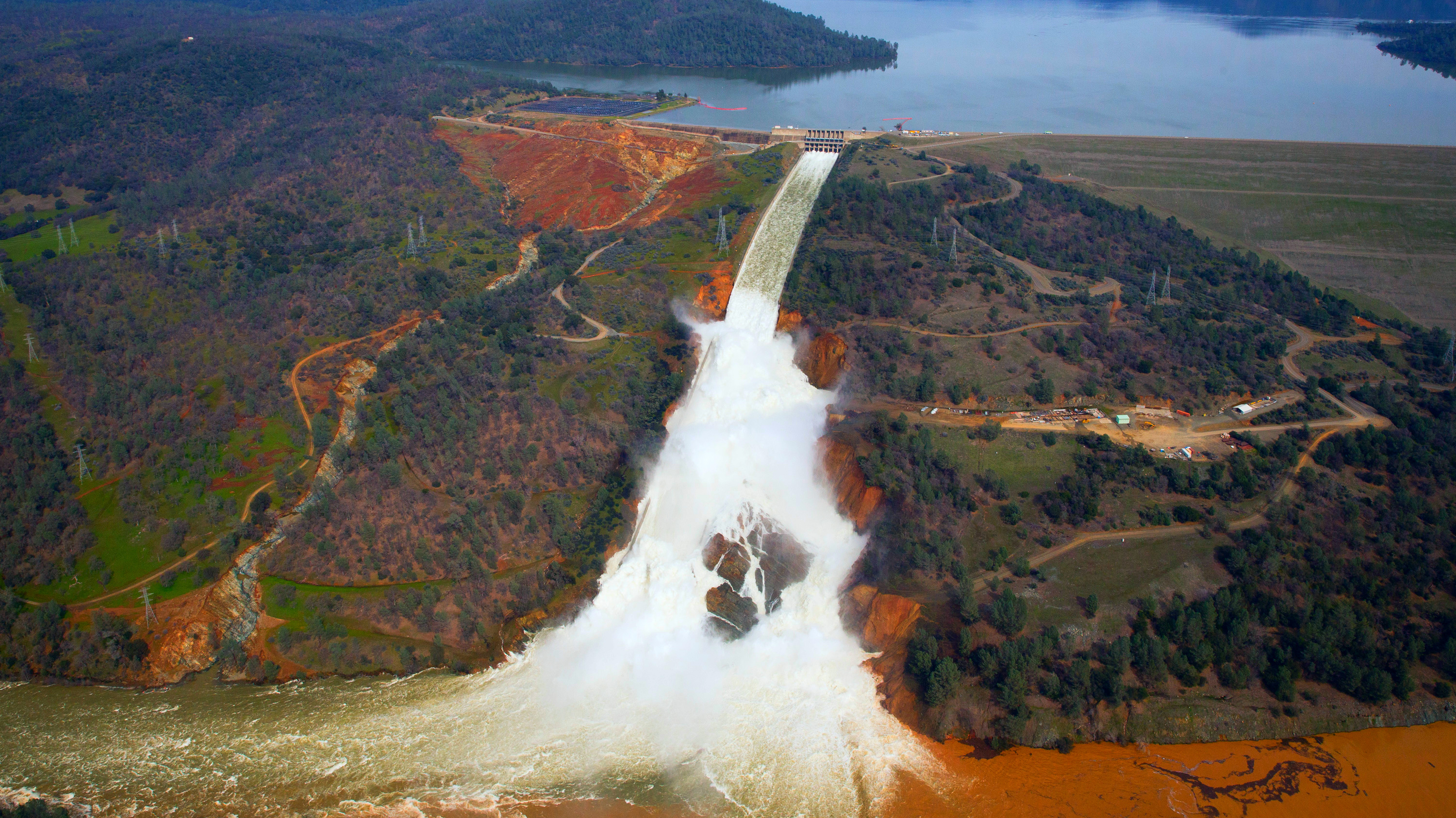 The Oroville Dam in California, which forced almost 20,000 people from their homes after a spillway threatened to fail