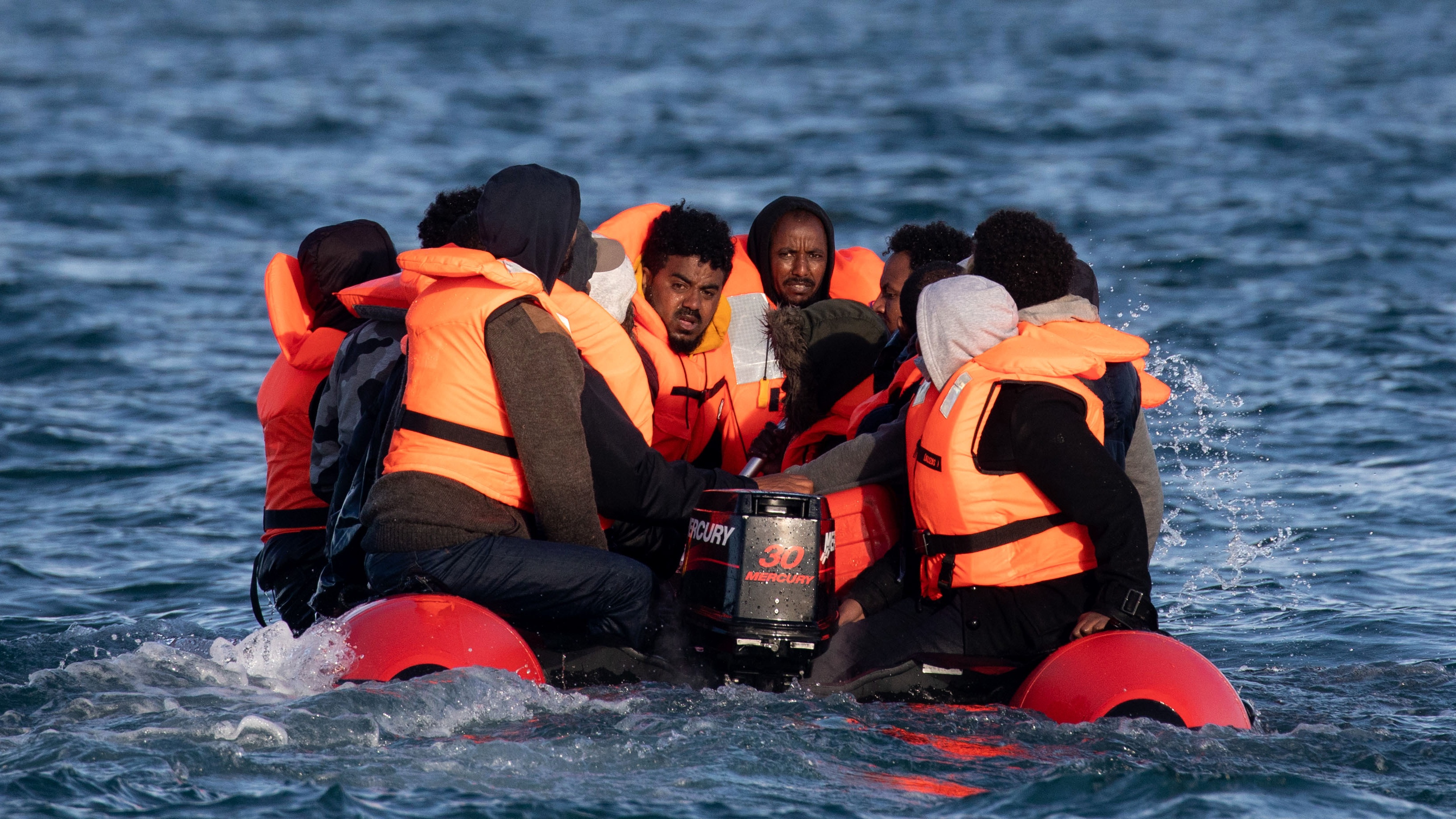 Migrants attempt to cross the English Channel 