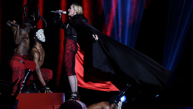 Madonna on stage during the BRIT Awards