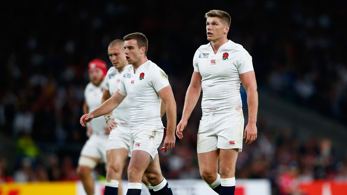 Owen Farrell and George Ford of England 