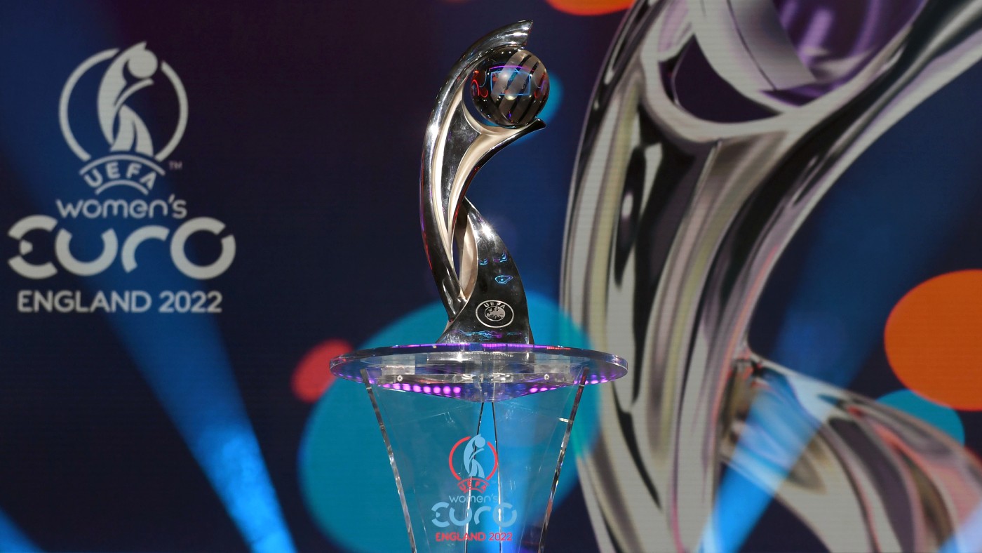 The Uefa Women’s Euro trophy  
