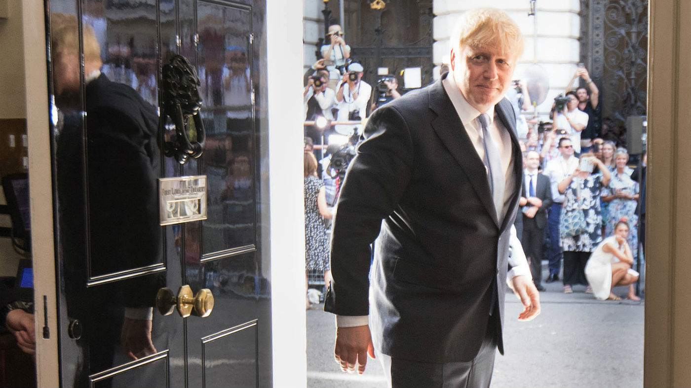 Boris Johnson arrives in Downing Street