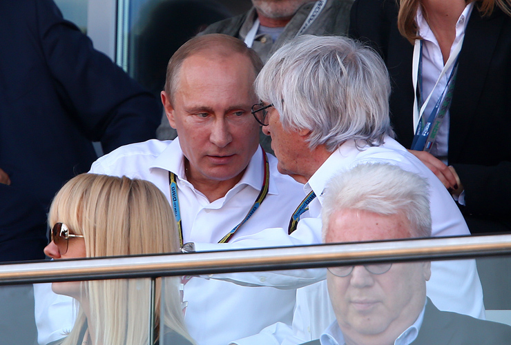Bernie Ecclestone and Vladimir Putin at the Russian Formula One Grand Prix