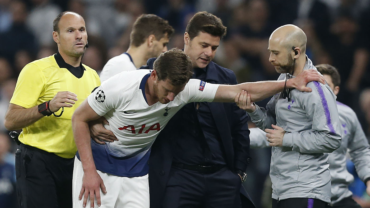 Tottenham Hotspur defender Jan Vertonghen suffered a facial injury in the loss against Ajax 