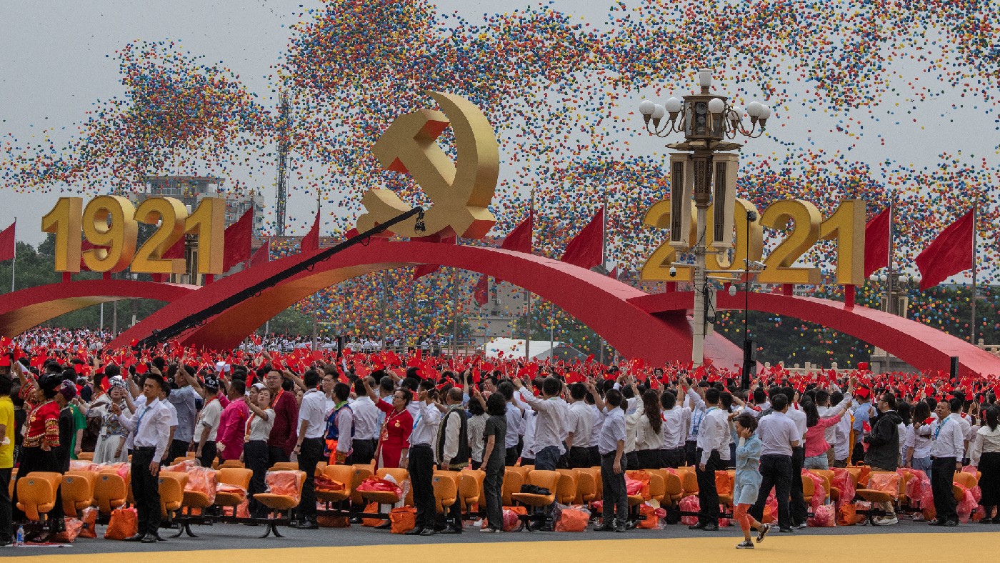A ceremony marking 100 years of China’s Communist Party on July 1, at Tiananmen Square in Beijing