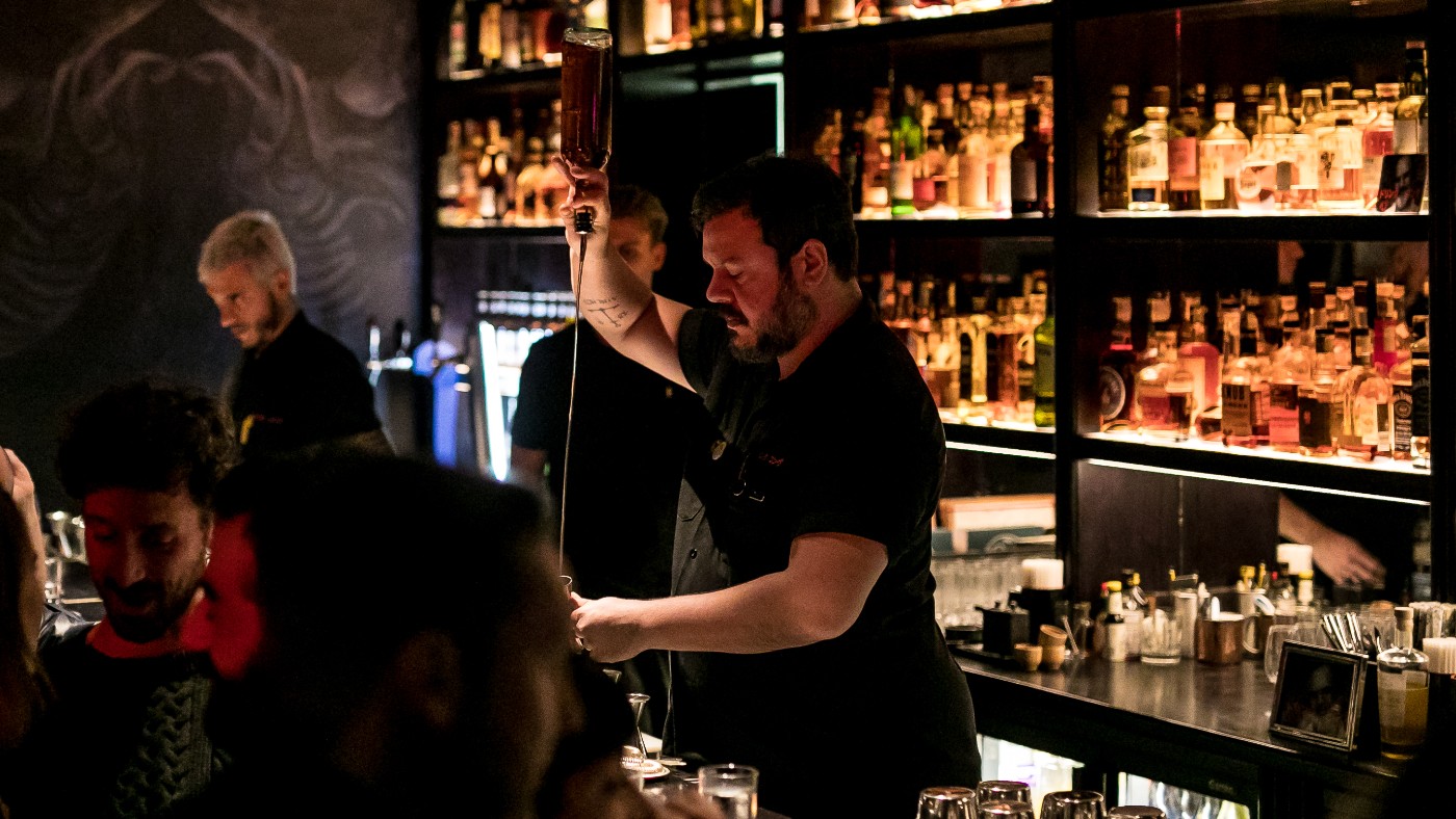 Patrick Pistolesi at Drink Kong bar in Rome, Italy  