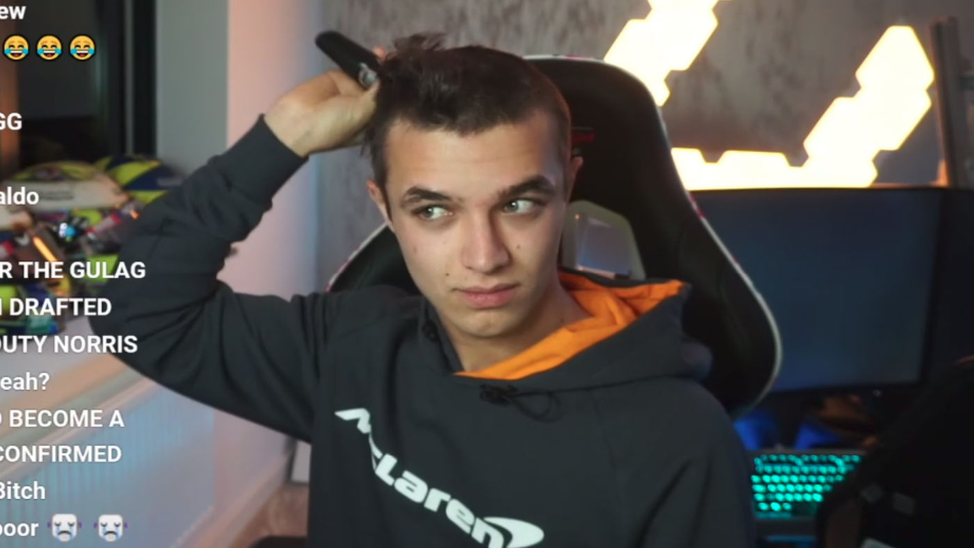 McLaren driver Lando Norris shaved his head after raising $12,000 for charity